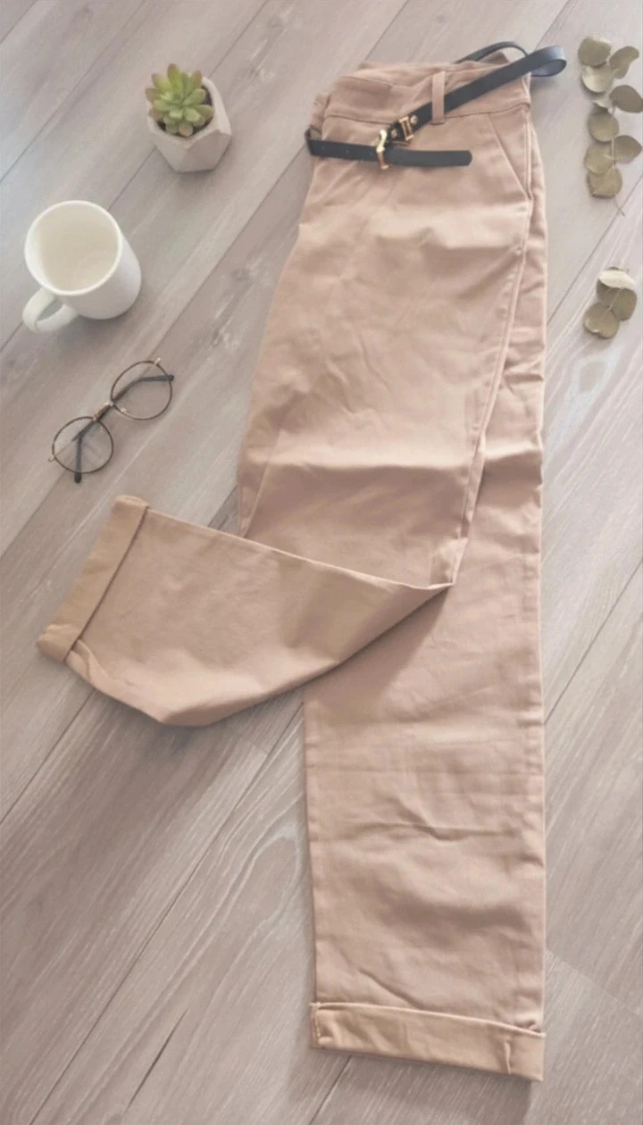 Beige slim lapel chino trousers - XL – photo 2